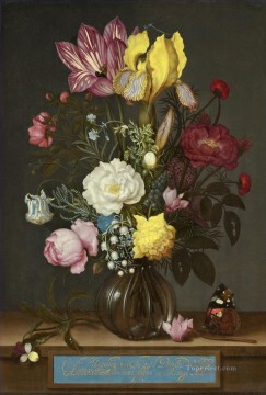 Bouquet of Flowers in a Glass Vase Ambrosius Bosschaert Oil Paintings